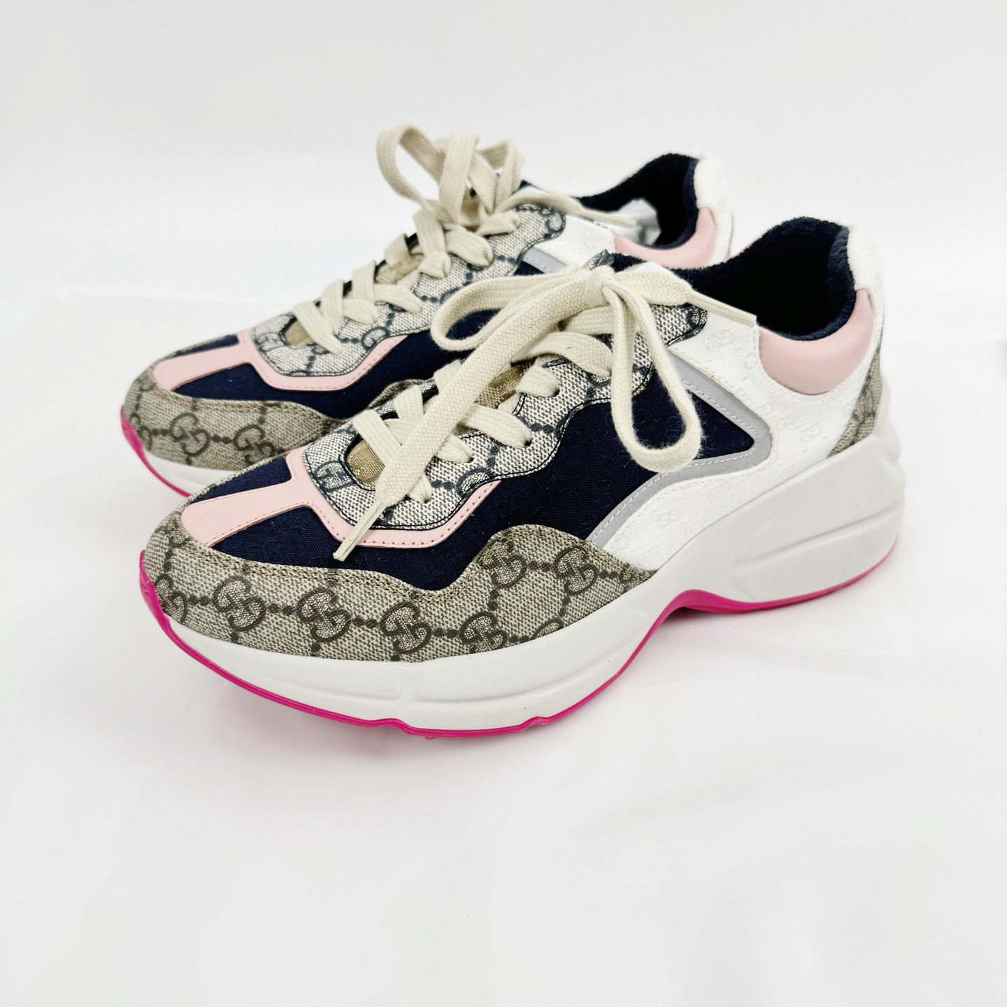 99新 GUCCI/古驰 37.5码 Rhyton系列老爹鞋 99新 sz0221