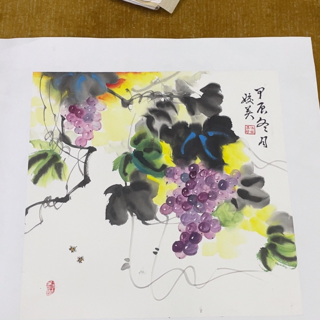 国画绘画作品娇美老师50卡66666