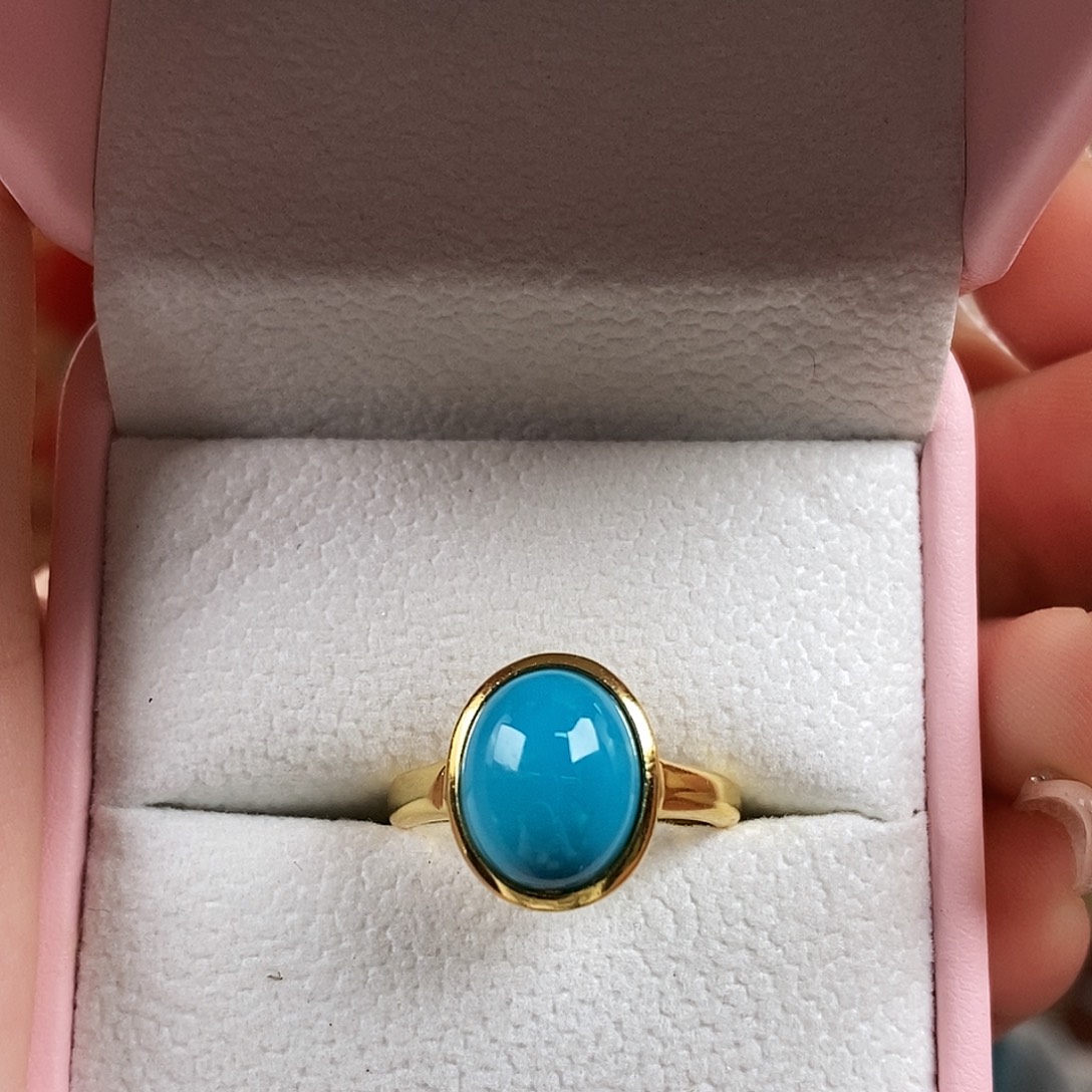 绿松石银S925镀金镶嵌珠宝奇石