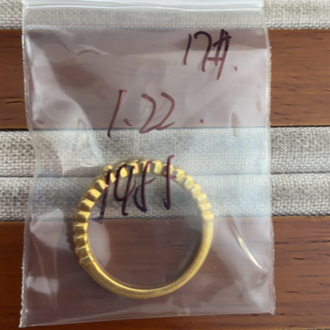 克重1.22 17号 十字戒指 足金999