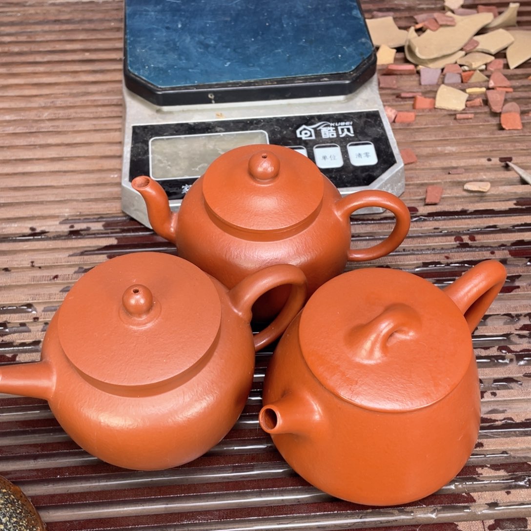 紫砂茶壶小煤窑朱泥全手工3个壶