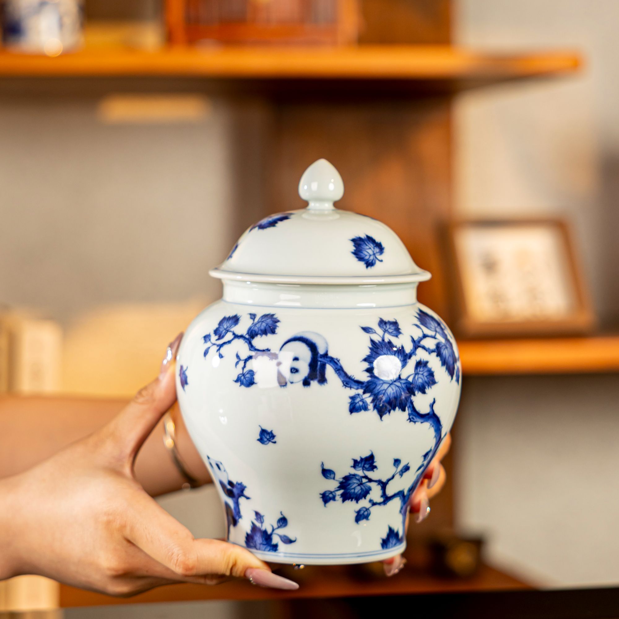 【栗子严选】团窑熊猫来了奋斗or摆烂犹豫-将军罐 ty399 陶瓷