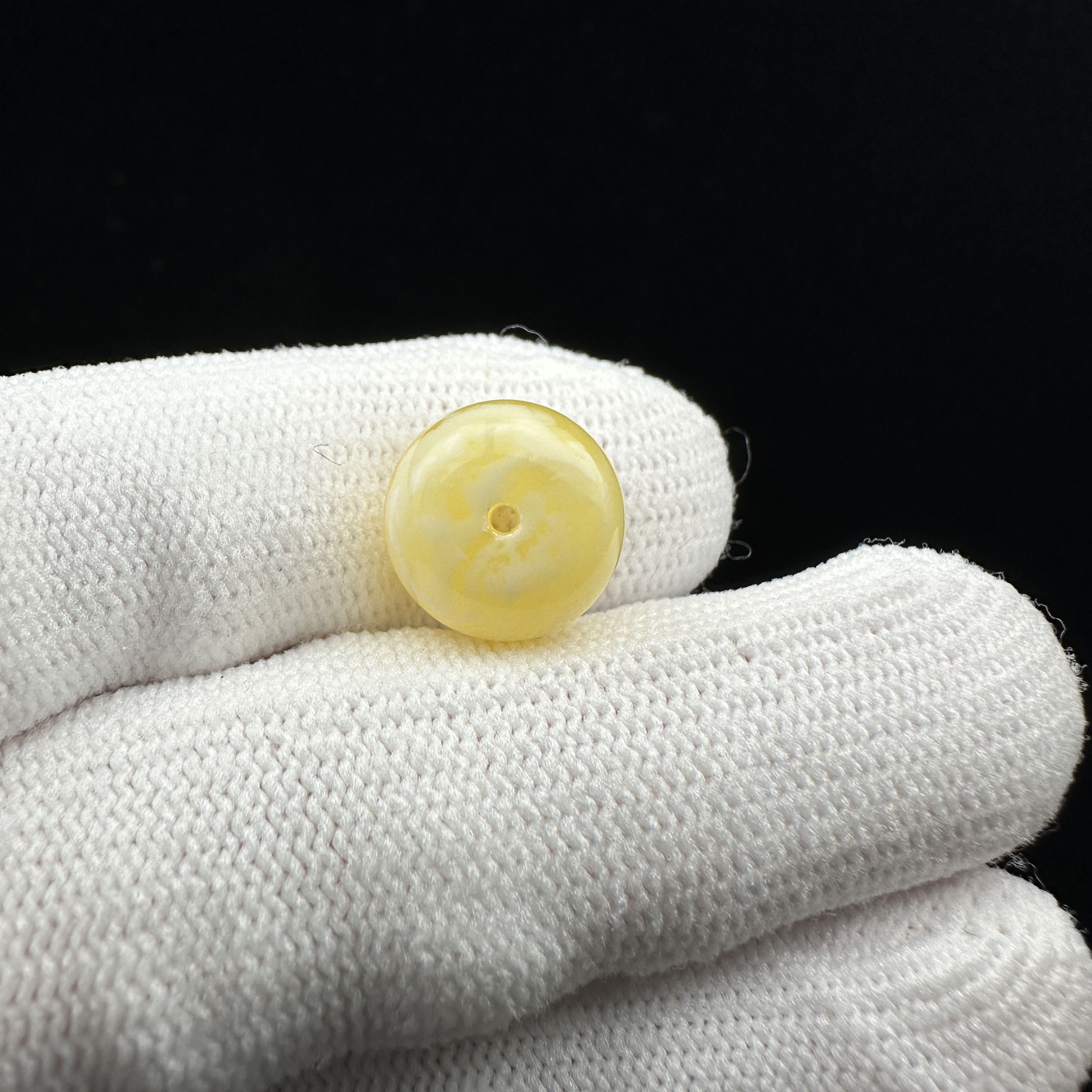 J2208天然蜜蜡飘花墩子 12*9.3mm一物一图 支持复检