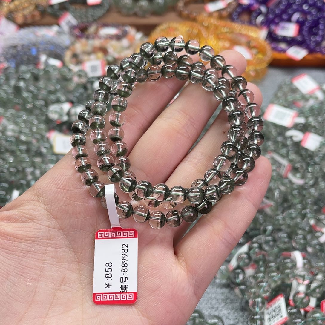 水晶手链未镶嵌C****o绿幽灵三圈