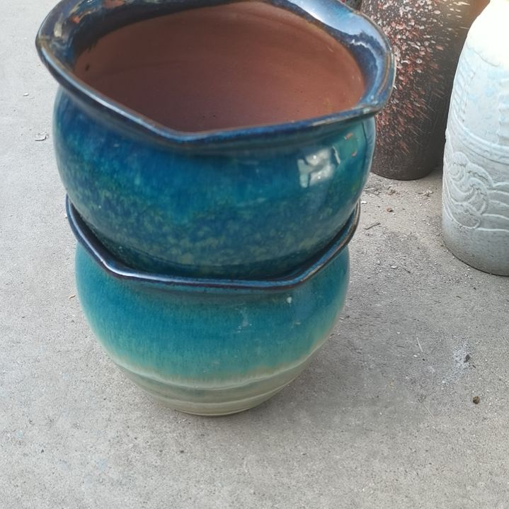 红陶口20高17两个盆