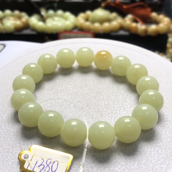 和田玉手串未镶嵌卡12