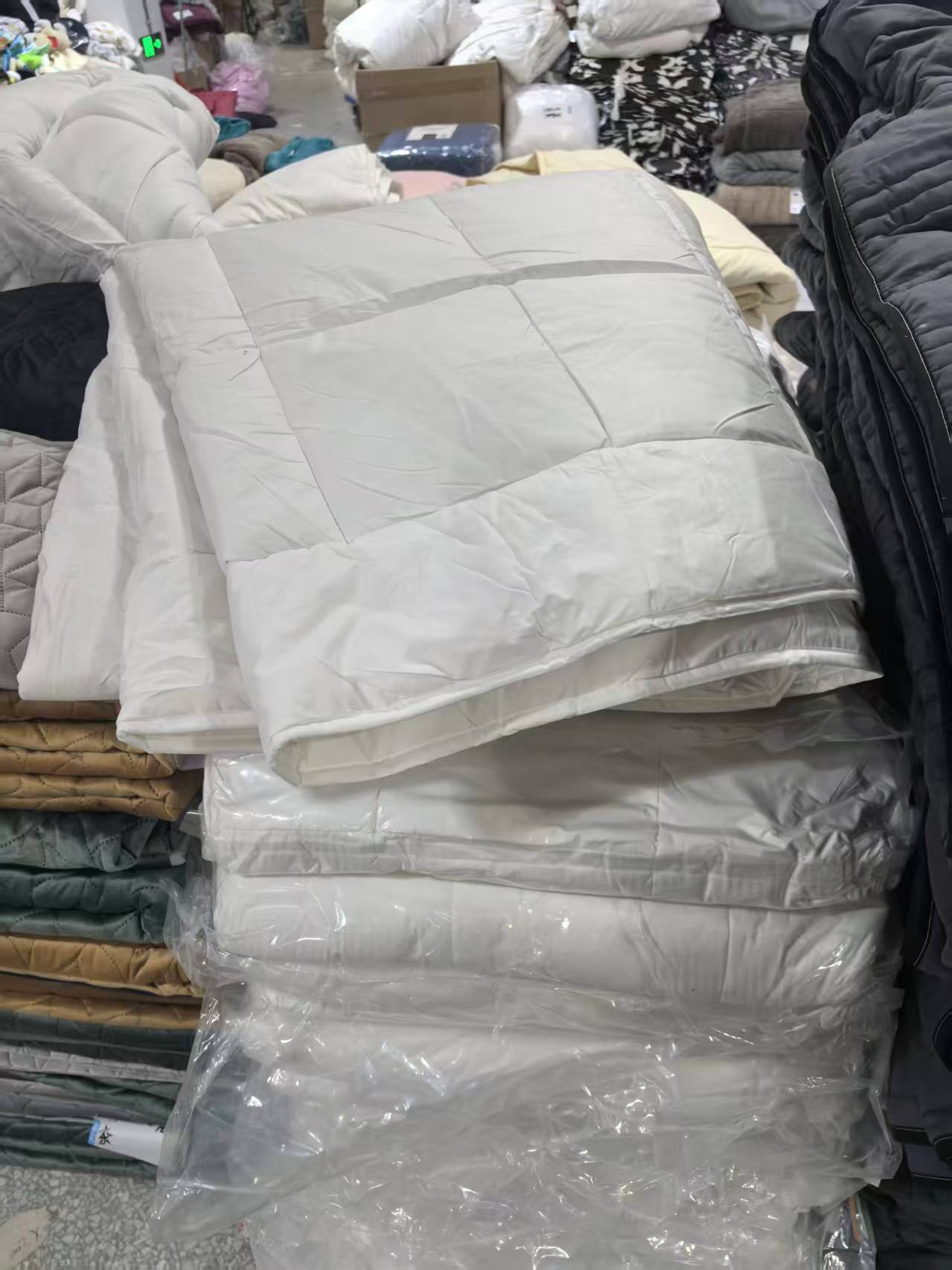 《厚广家》3楼228×241白色双面全棉高支棉羽丝绒被子 发1张6.3斤