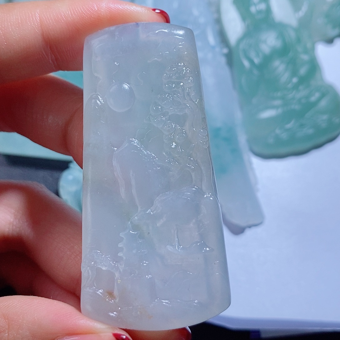 定制翡翠未镶嵌毛货不支持退货下单需确认抛光