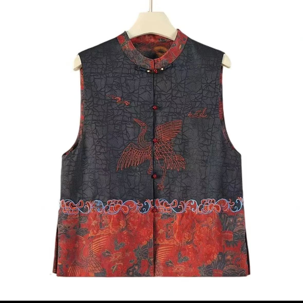 双面穿新中式国风重工刺绣马甲