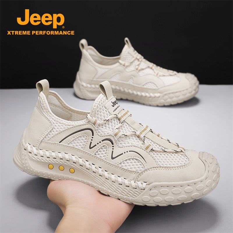 JEEP/吉普网面男鞋2026秋季透气凉薄款百搭爹日运动鞋休闲网眼鞋