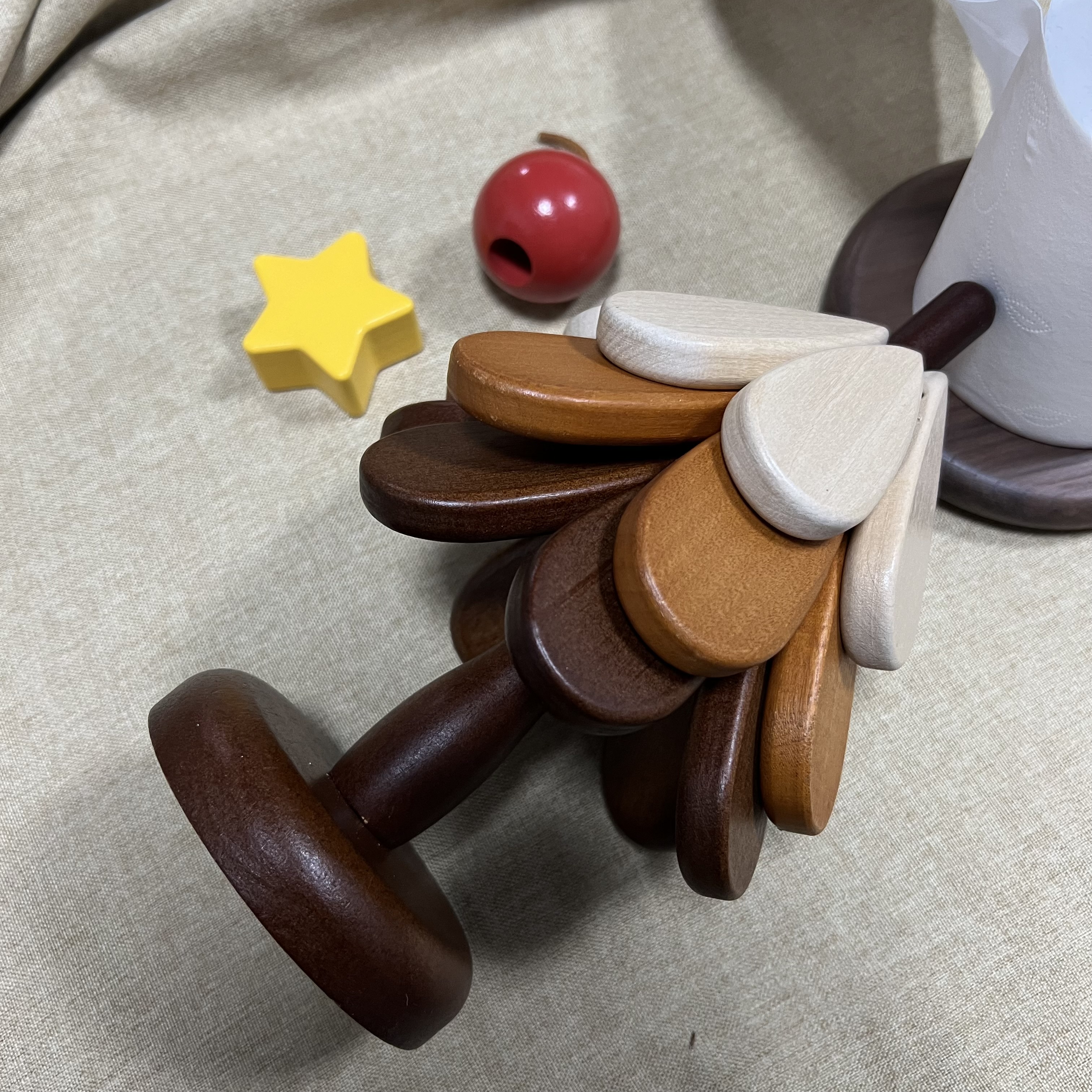 圣诞树隔热垫手工家用创意竹制防烫圆形