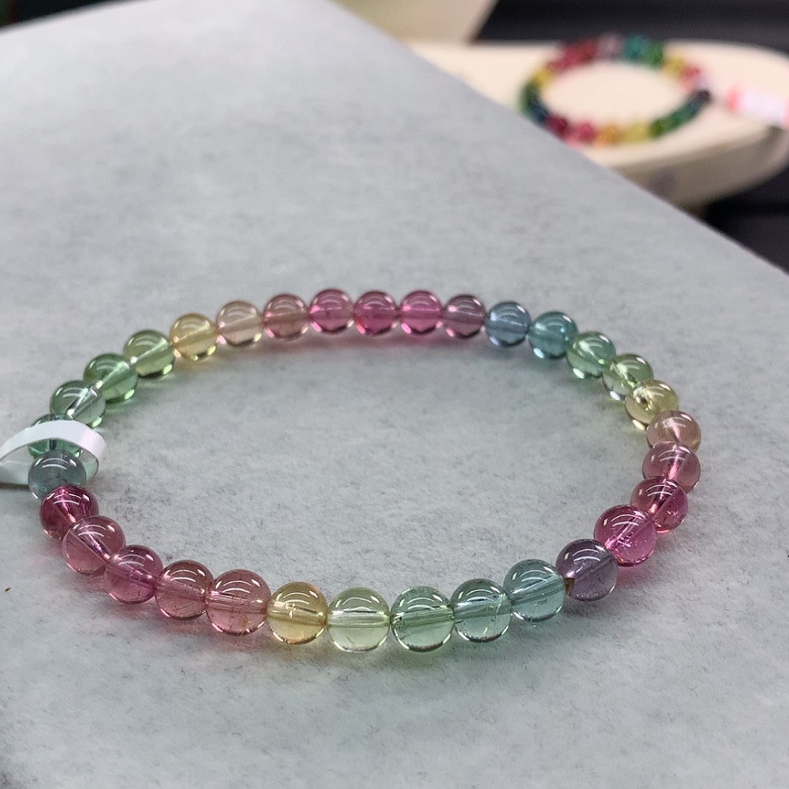 【闪购商品】碧玺手链未镶嵌碧玺荧光人鱼单圈5.8