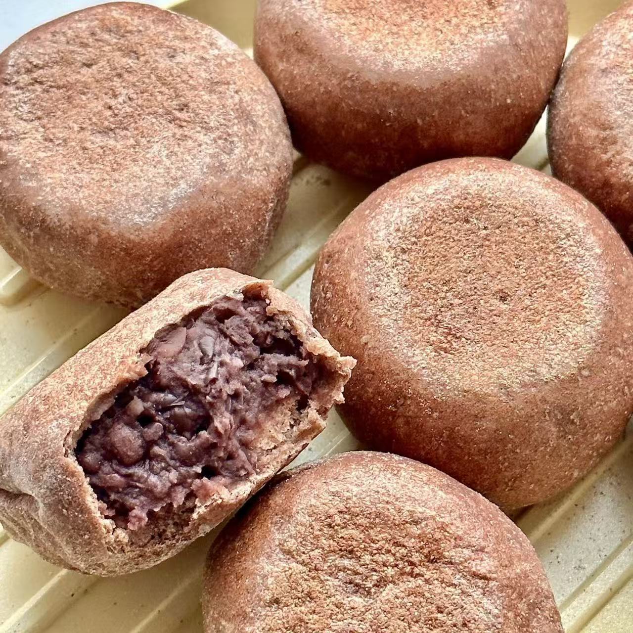 【顺丰包邮】麦吉诺黑全麦原味豆沙包方便速食粗粮豆包500g