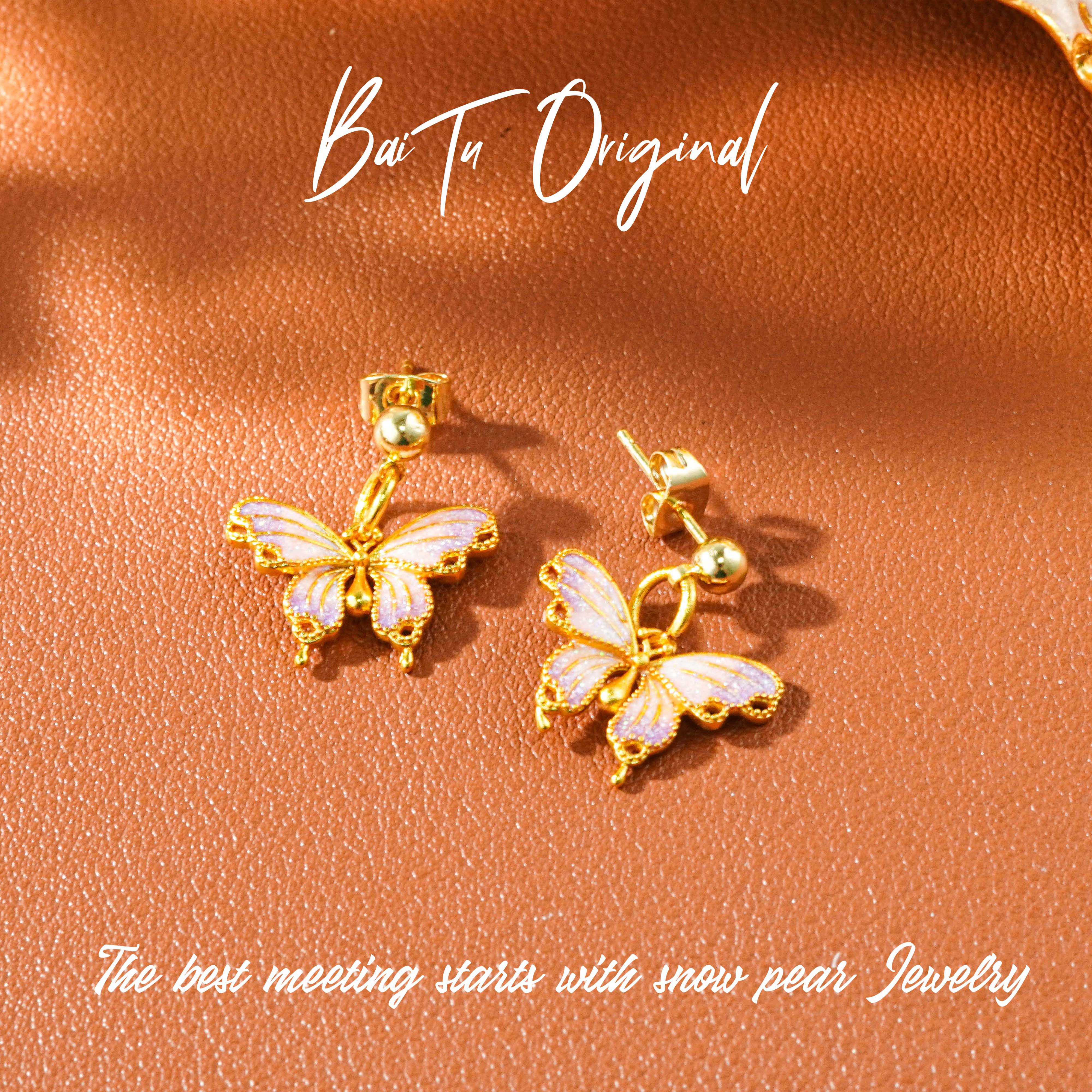 铜合金珐琅耳饰 【柏荼】铜♠原创时尚 WE0184 耳环