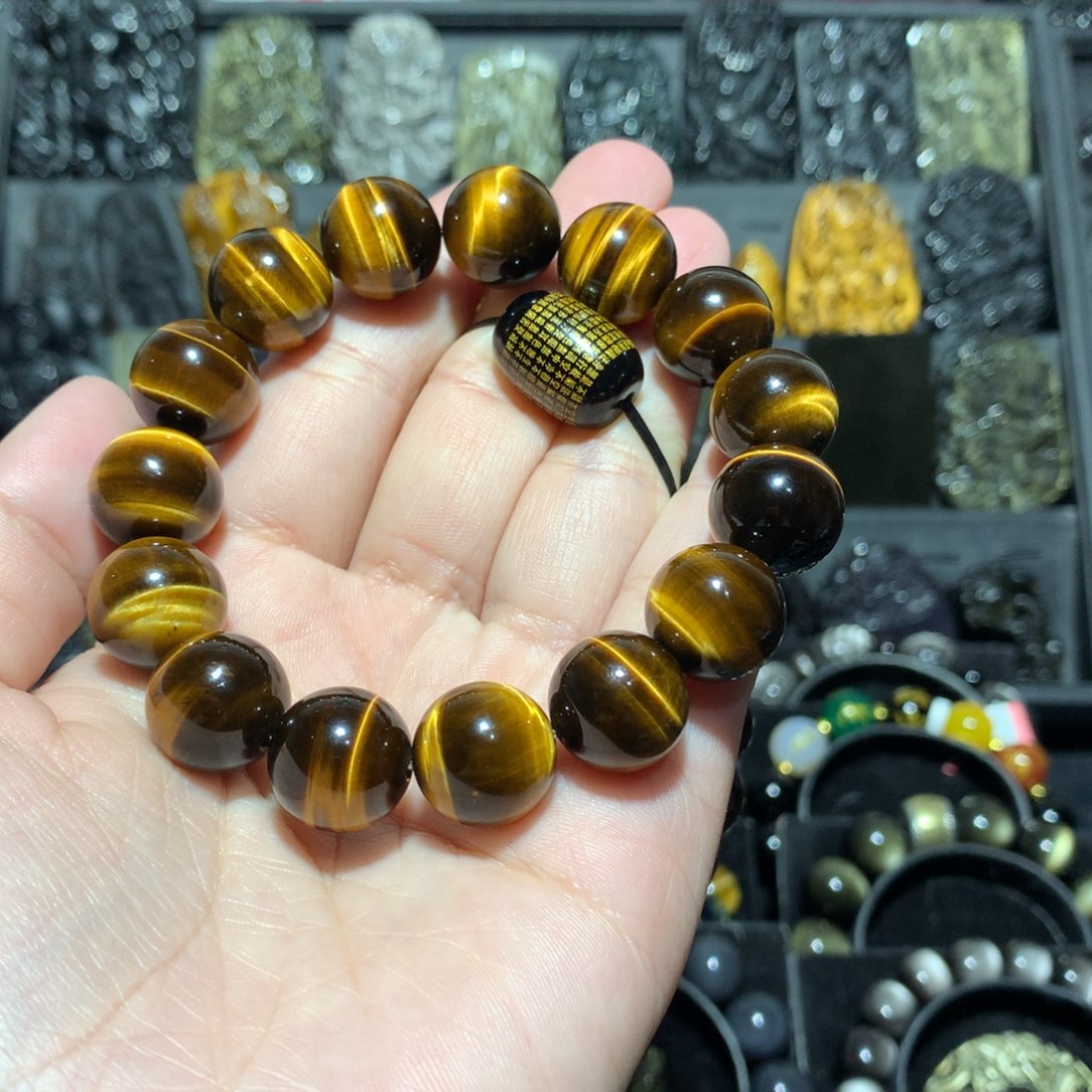 黑曜岩手串未镶嵌知*定制