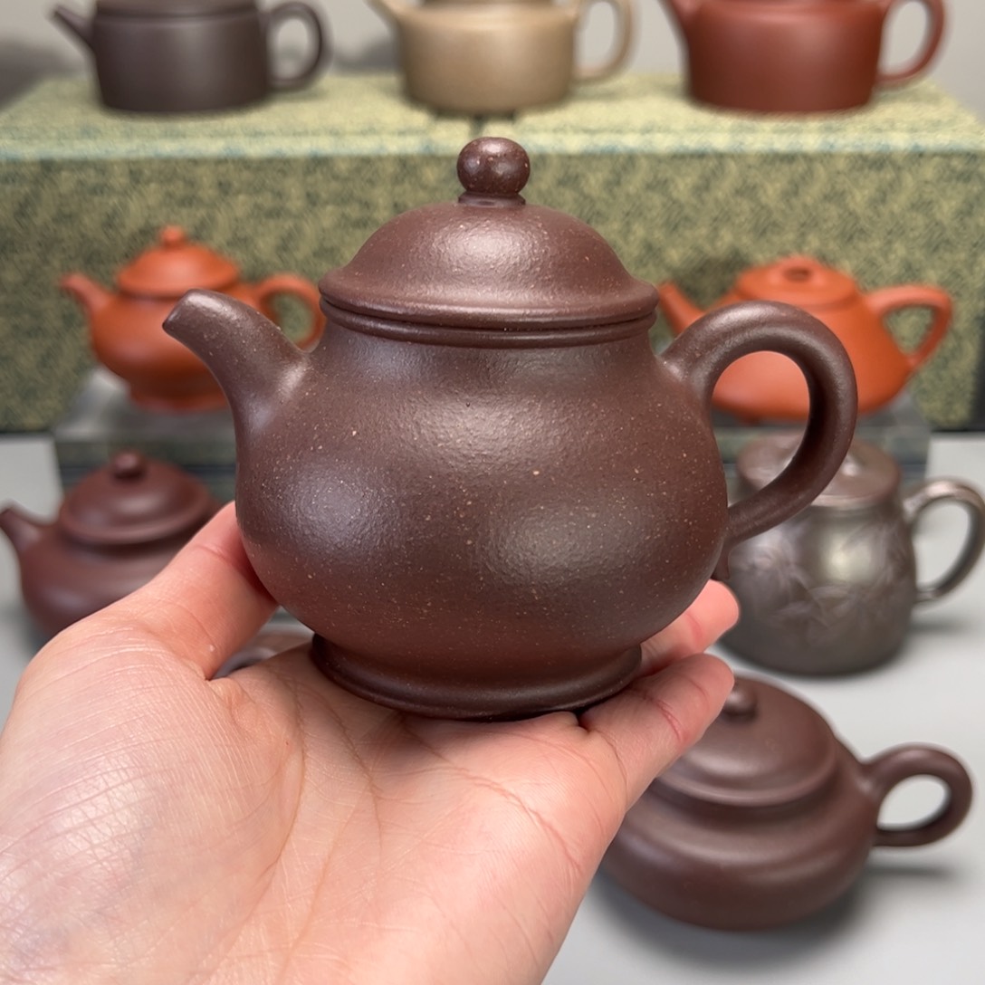 紫砂茶壶千禧紫泥潘壶195c c