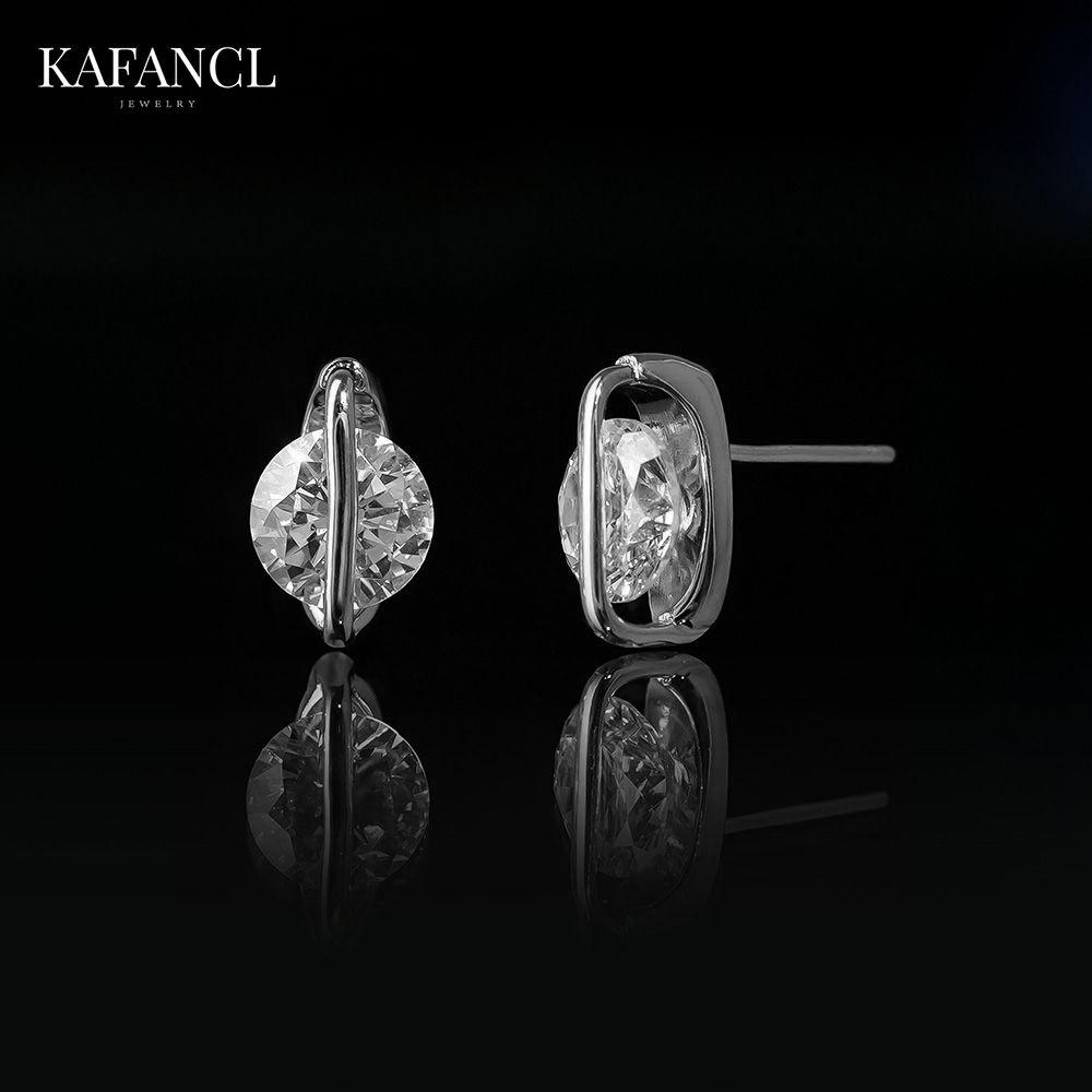 红楼 镀K金 永动单镶耳钉 ZR-A782