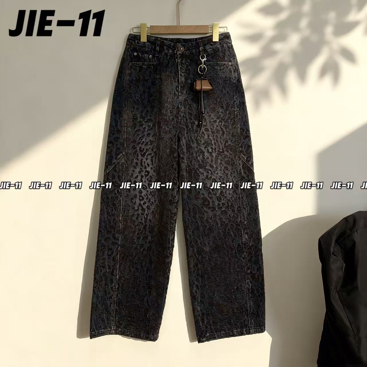 JIE-11 冬季新品微弯版型提花工艺遮肉百搭显瘦时尚牛仔长裤99101