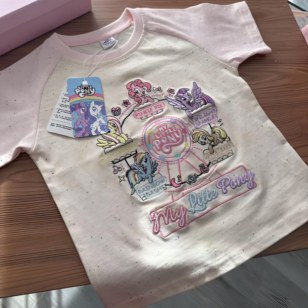 摩天轮宝莉~儿童女童春夏女孩圆领休闲卡通宝莉短袖T恤半袖XM127