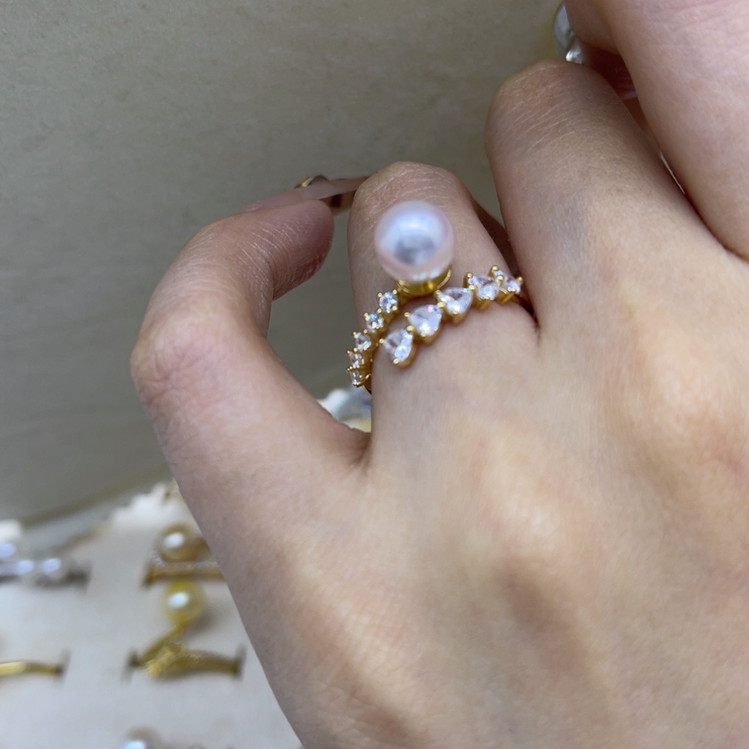 海水珍珠戒指银S925镶嵌