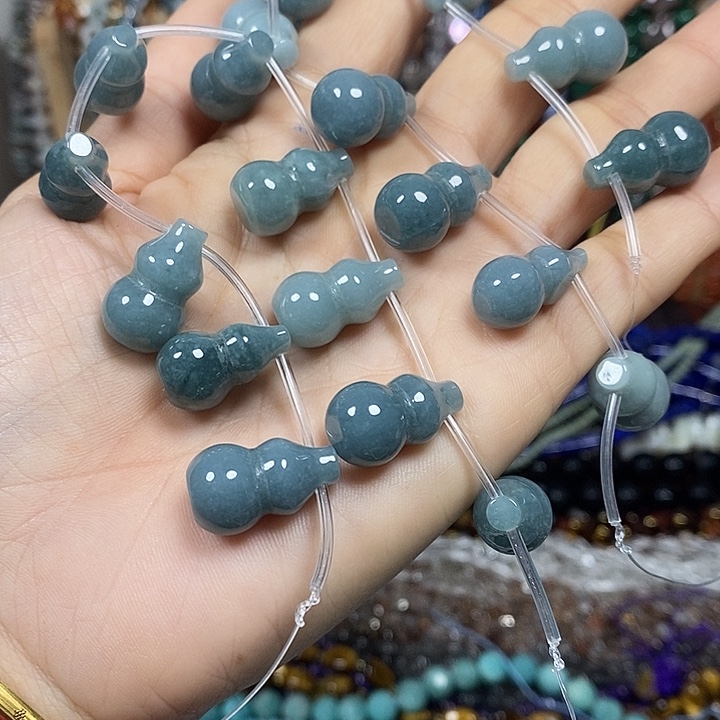 玛瑙/玉髓未镶嵌珠宝半成品天然蓝水翡翡卡11.5*19mm10颗