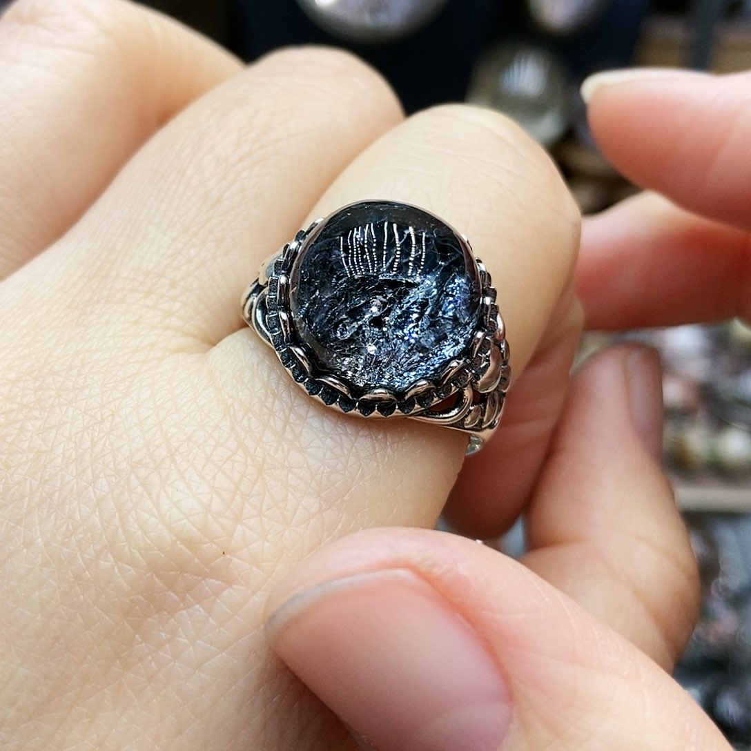 水晶戒指银S925镶嵌小***D