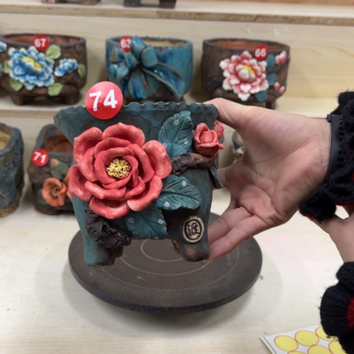 【闪购商品】紫砂花盆74号内口11外高12