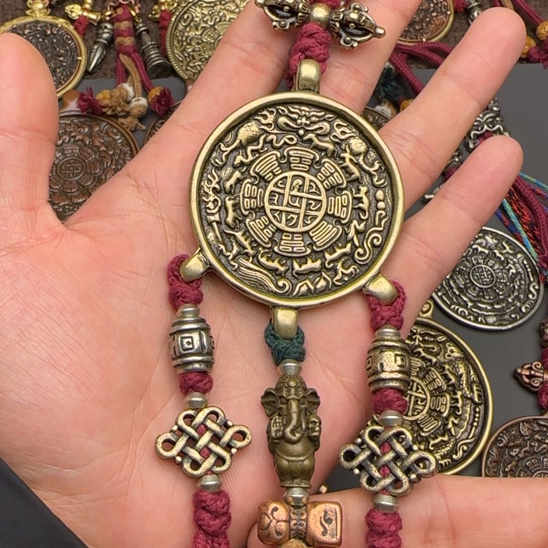 老铜九宫牌吊坠喜欢的来