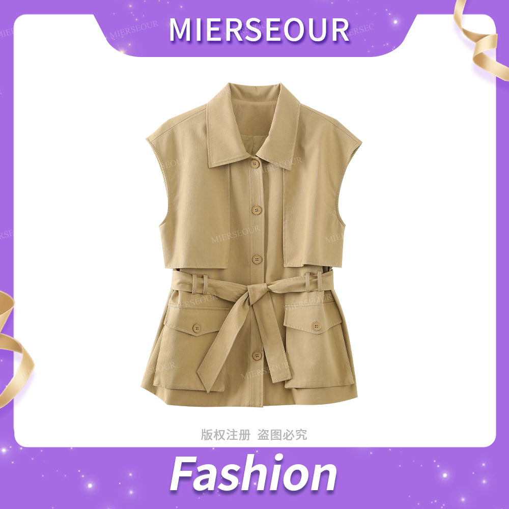 【雅痞工装】复古廓形机车风百搭马甲3523