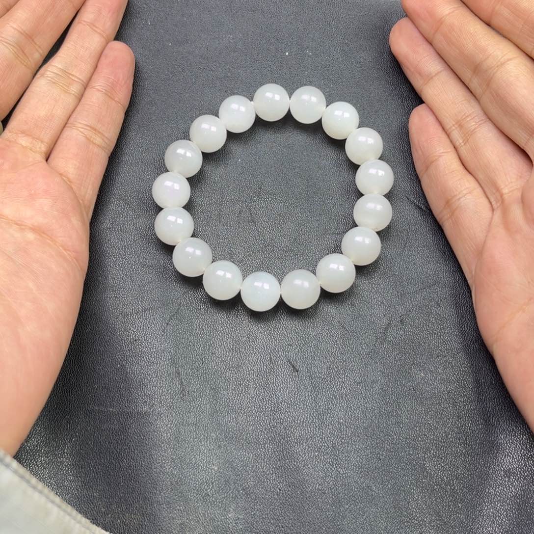 和田玉手链未镶嵌多样性野牛沟羊脂玉卡12货头