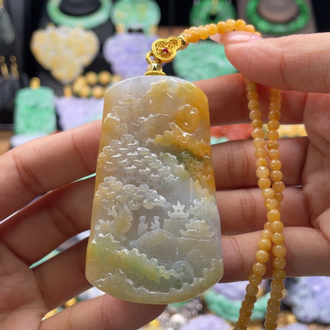 翡翠未镶嵌颈饰代编织