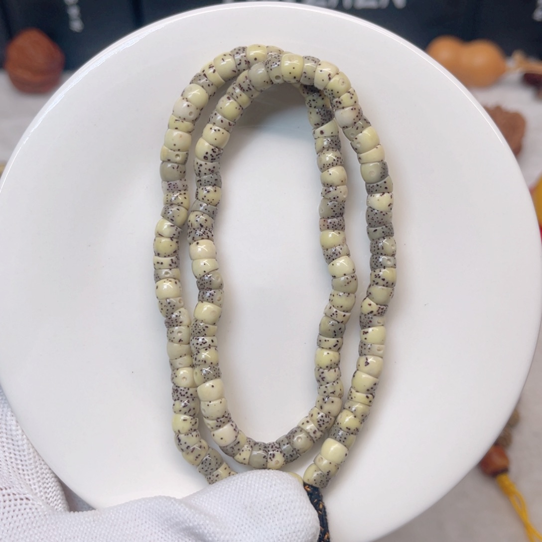 星月菩提手串6石玉青灰糯冰油料大肠大留白细星同枝果精抛