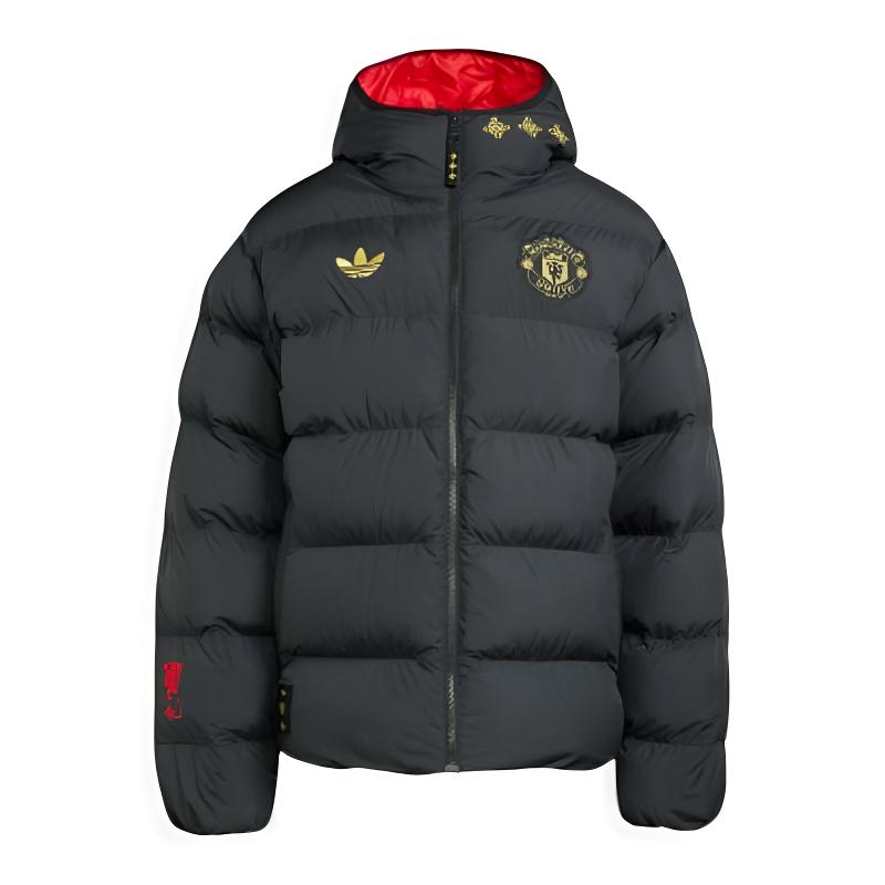 【滔搏联动】adidas三叶草男女子双旦礼曼联联名暖感休闲棉服JM5567