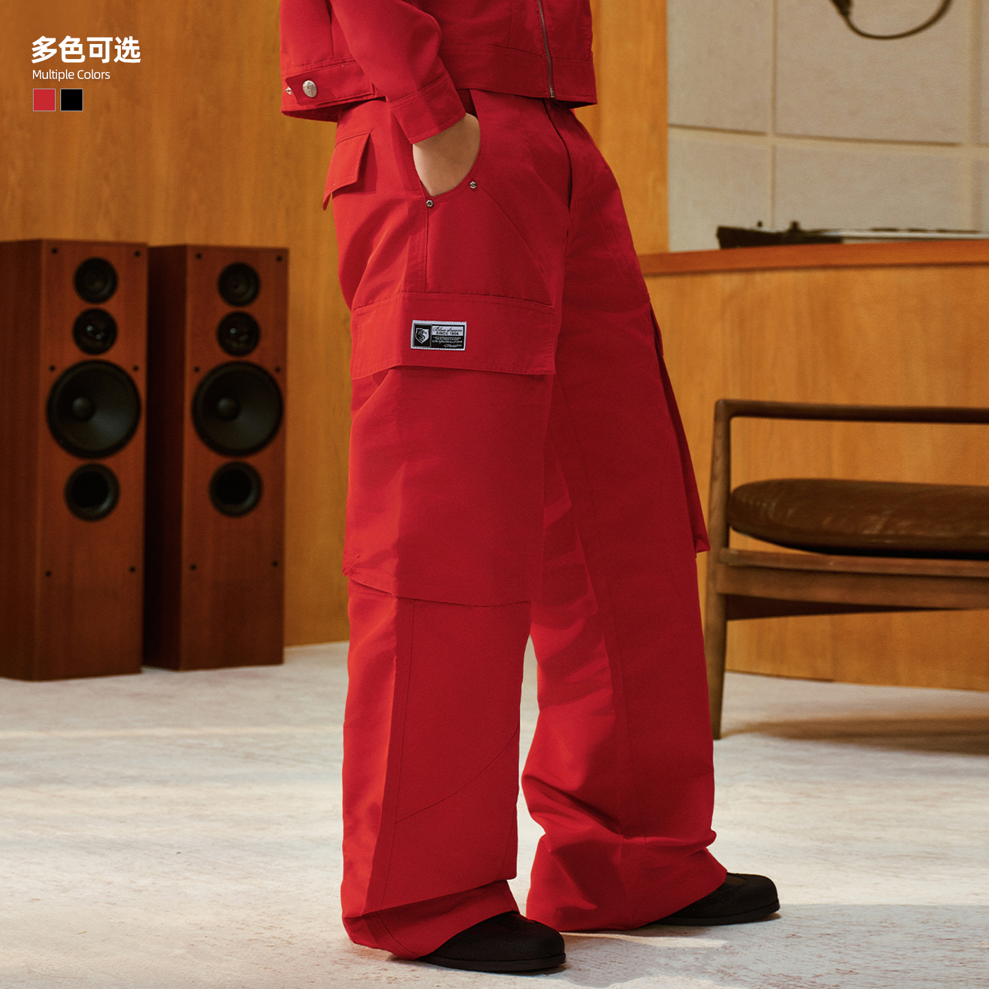 STK SmallTownKid LAST巡演工装长裤口袋宽松潮流男女直筒长裤