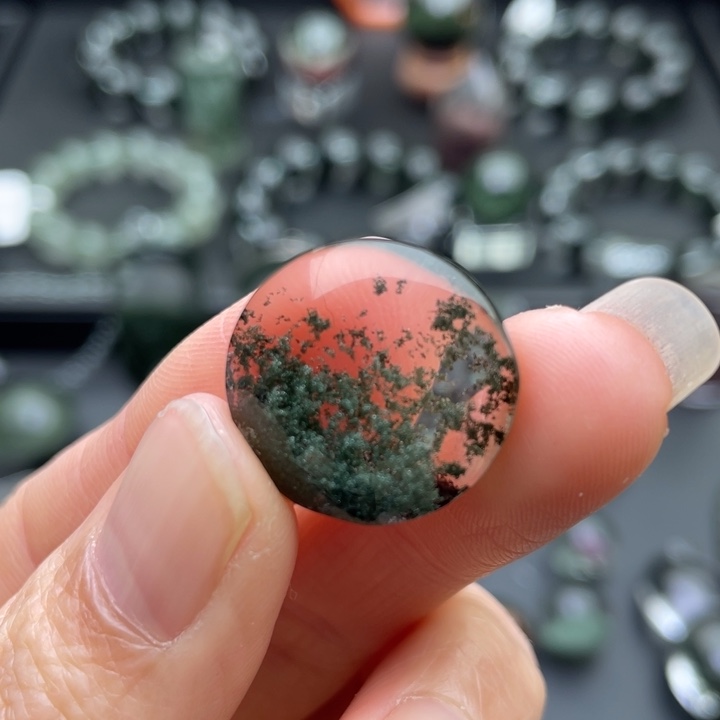 水晶颈饰银S925镶嵌绿幽灵聚宝盆吊坠