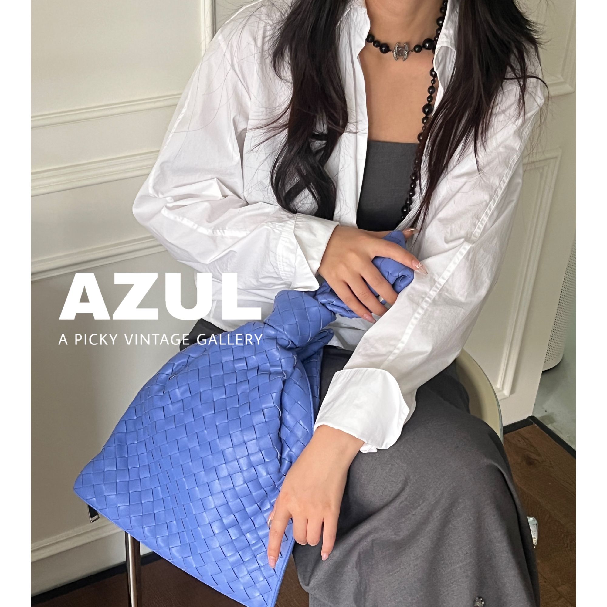 95新 BOTTEGA VENETA/葆蝶家 Azul-紫色羊皮编织扭结手提包 37338