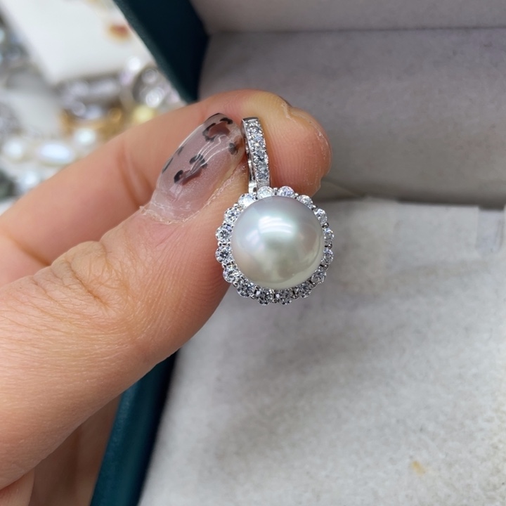 海水珍珠吊坠(不含链)银S925镶嵌