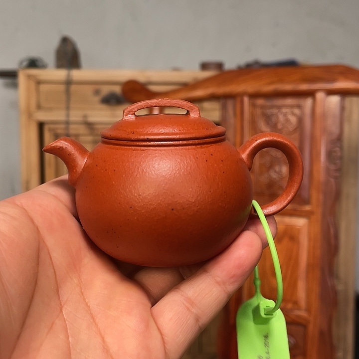茶壶紫砂生砂生料大红泥慕壶115cc