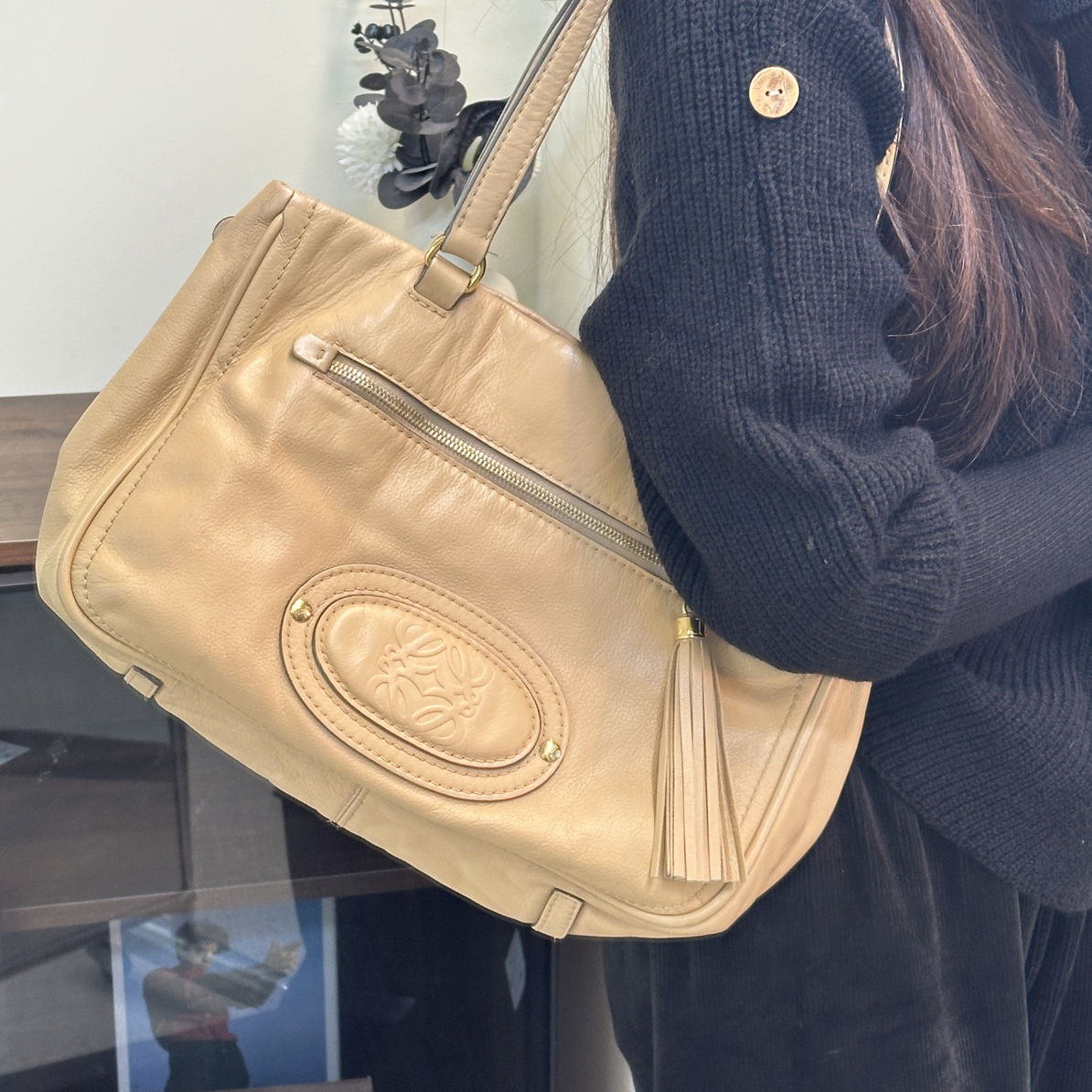 95新 LOEWE/罗意威 95新 奶茶色托特包