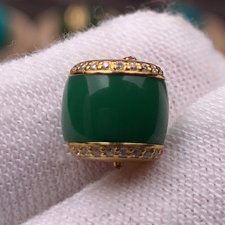 绿松石车挂18K金镶嵌A116