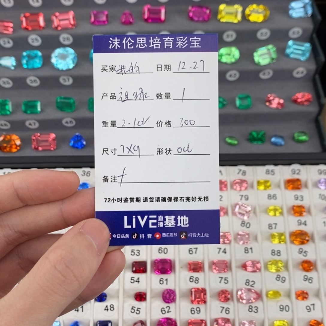 我***阮合成（培育）祖母绿裸石2.1ct