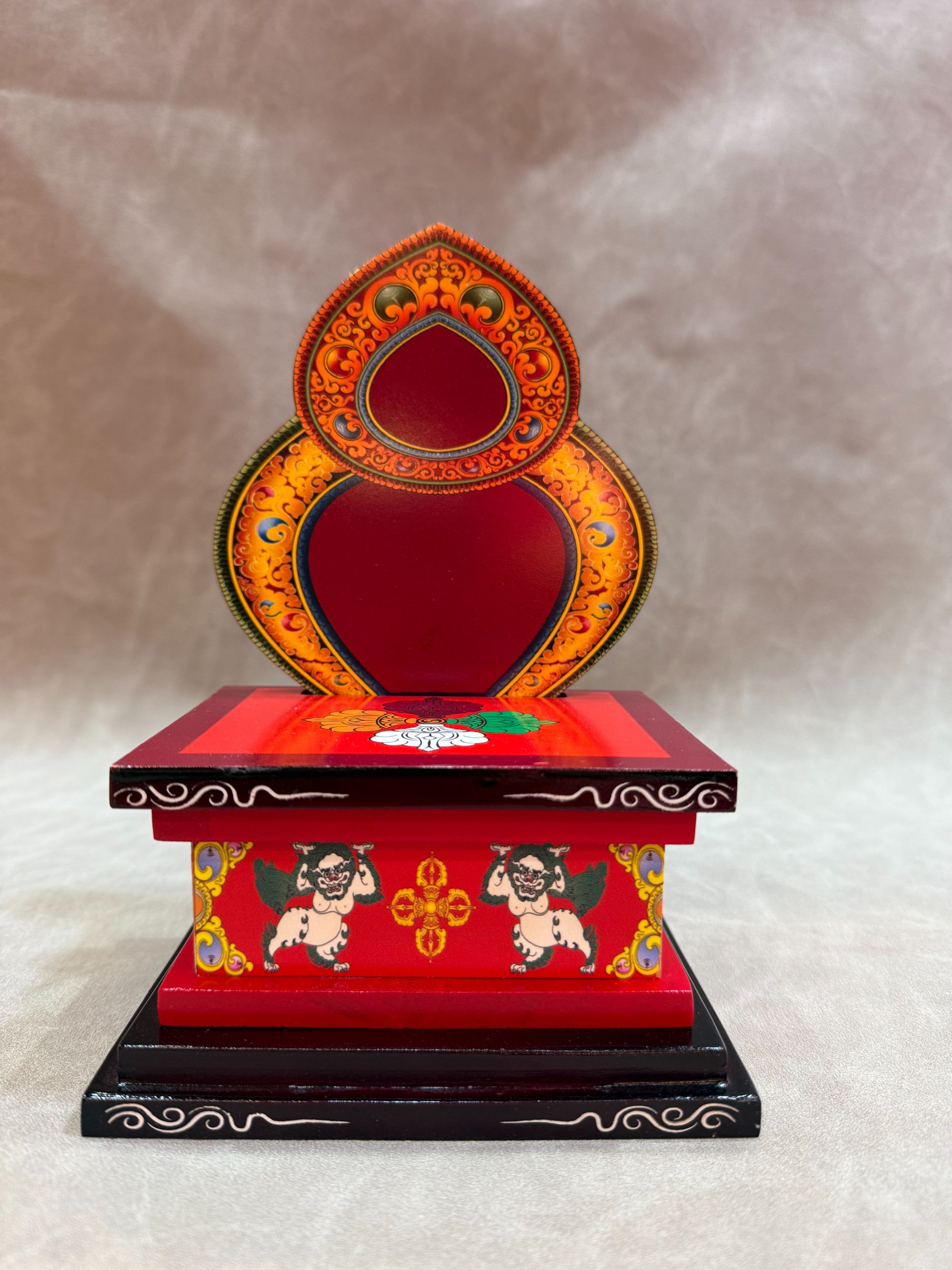玺藏馆 尼泊尔木质彩绘佛龛 神台 佛像底座
