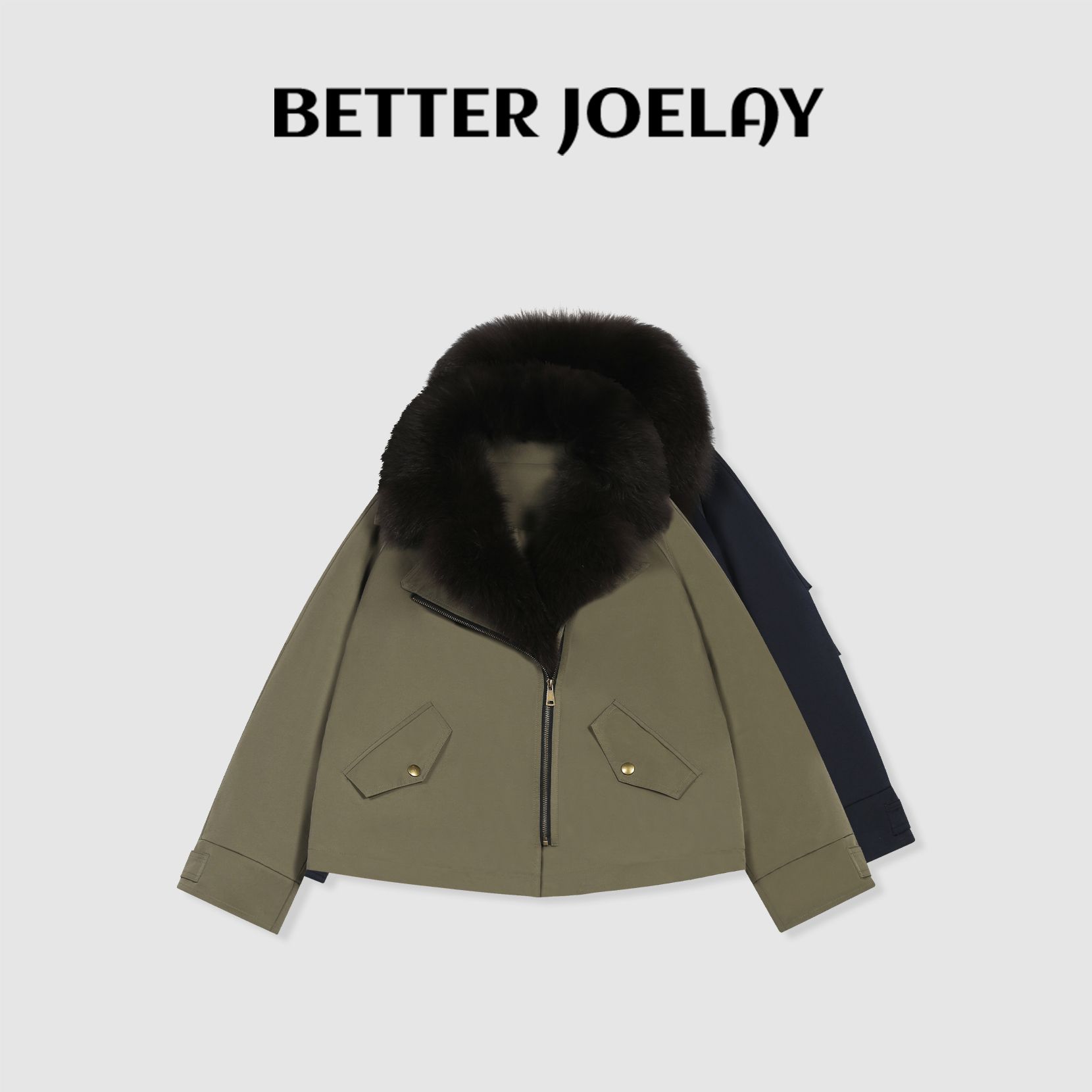 BETTER JOELAY-【青青雅集】可拆卸狐狸毛领-鹅绒内胆YYMJ-25001