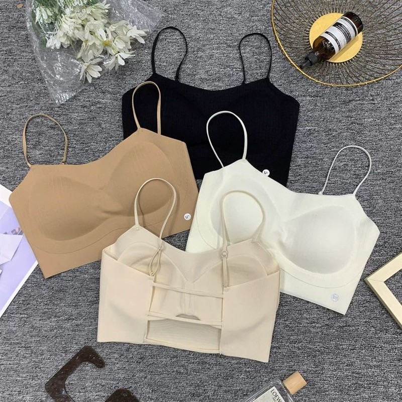 2025春夏简约百搭带胸垫无痕高级感可调节肩带聚拢防走光吊带美背