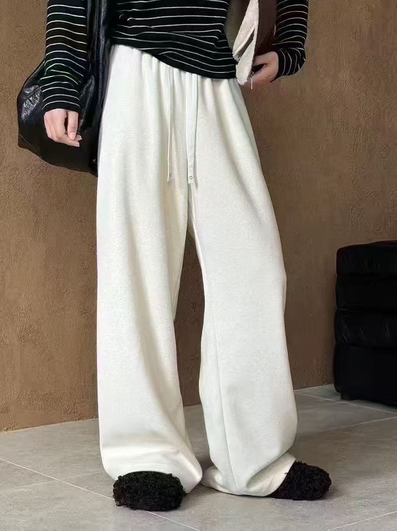 【俪宝】云感裤 直接过一整个秋冬松弛感的松紧高腰软糯垂感拖地裤