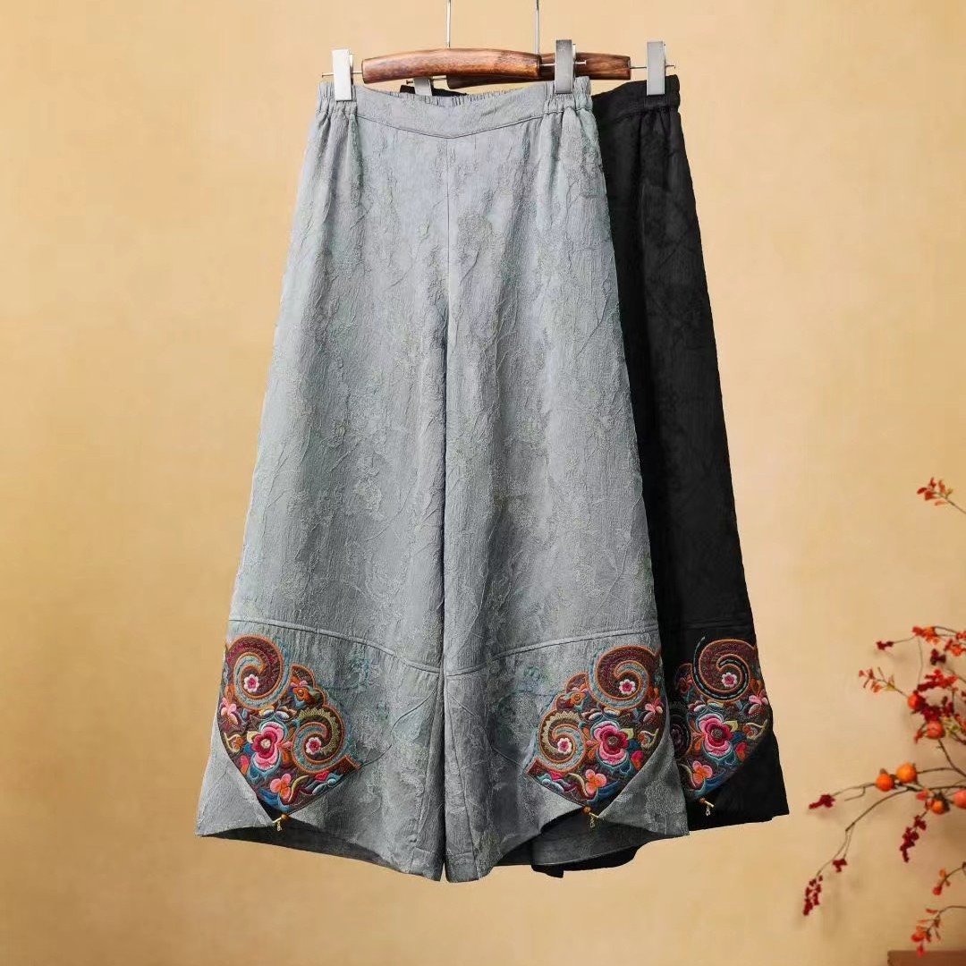 民族风刺绣裤子两色253321
