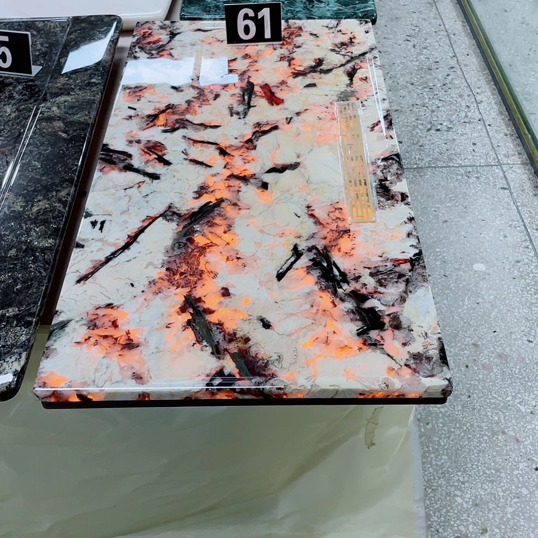 风***品天然奢石雪山蓝电光茶盘80*40