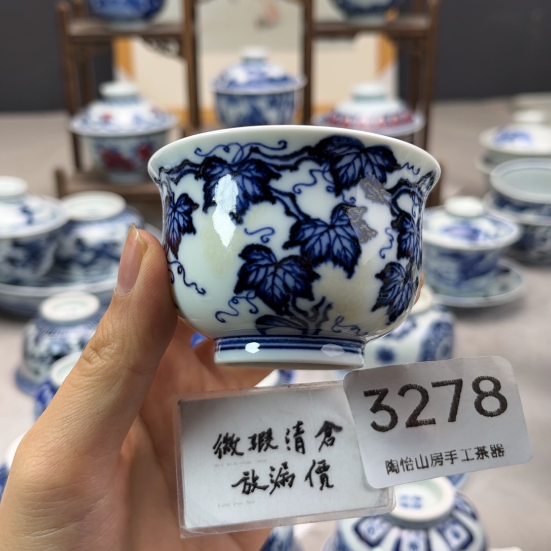 微瑕不退不换手绘杯3278燕子