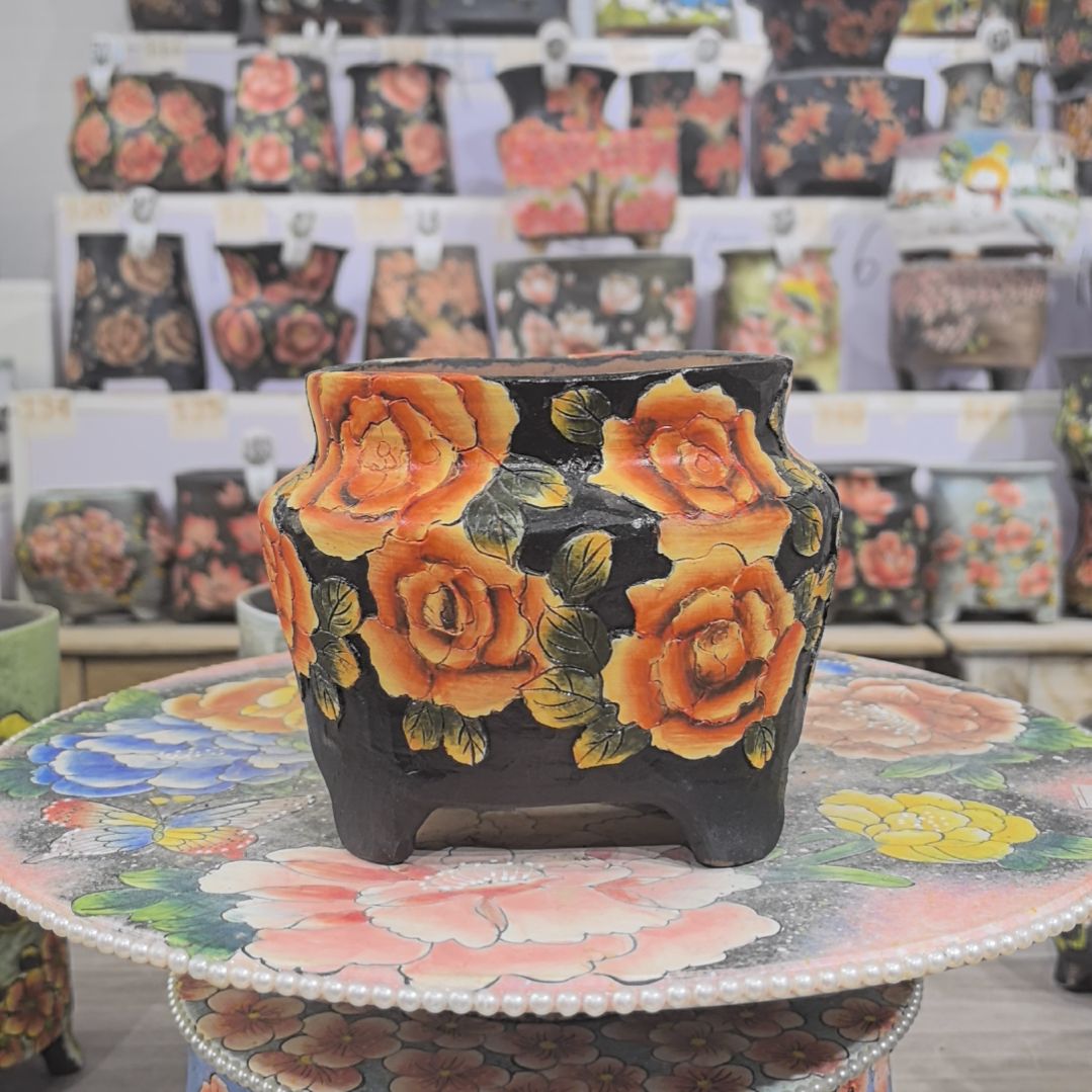 红泥花盆景德镇花盆