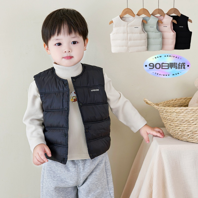 儿童羽绒马甲轻薄款秋冬婴幼儿内穿背心男童女童保暖内胆宝宝坎肩